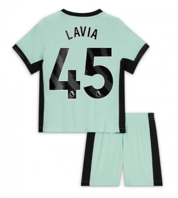 Chelsea Romeo Lavia #45 Tredje Kläder Barn 2023-24 Kortärmad (+ Korta byxor)